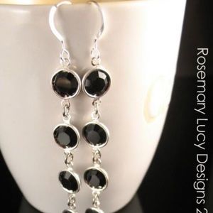 3 or 4 drop Swarovski sterling earrings